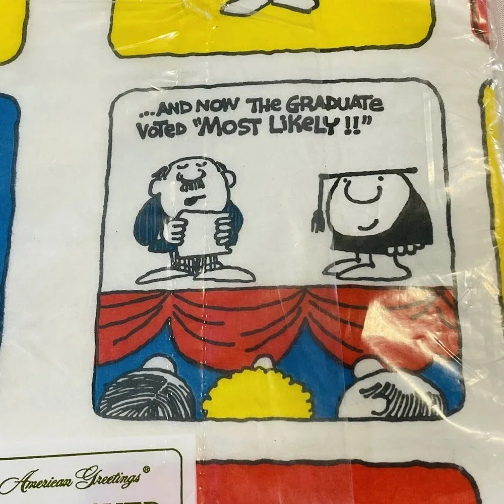 Ziggy Graduation Vintage American Greetings Paper 96” Tablecloth 1976 Universal